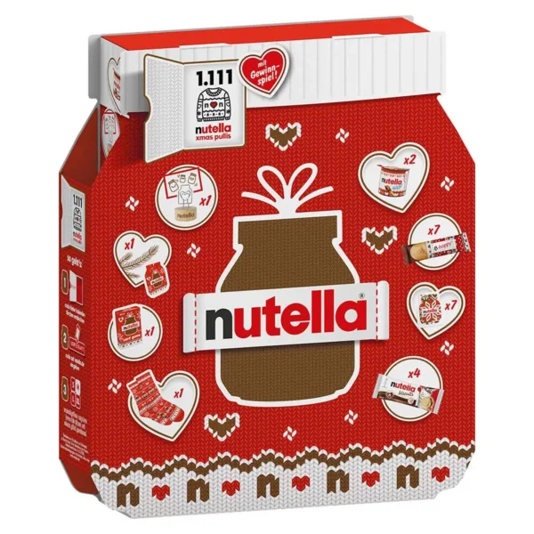 Nutella šokolado-lazdynų riešutų kremo advento kalendorius