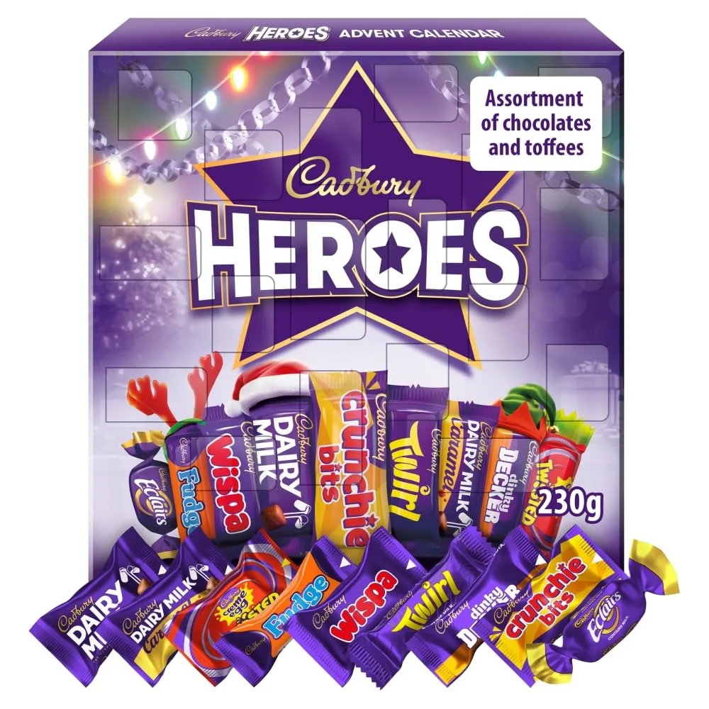 Cadbury Heroes šokoladinių saldainių advento kalendorius